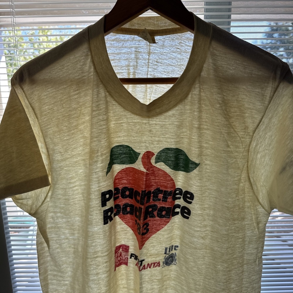 VTG 1983 Peachtree Road Race T-Shirt XL Screen Stars Paper Thin USA 50/50